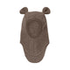 Huttelihut Balaclava din lână pentru copii cu urechi Brown Melange