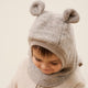 Huttelihut Beanie Pulover de coș de fum din lână cu clape pentru urechi Camel Melange