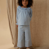 Lil' Atelier Pantaloni pentru copii, pentru fete, largi Zen Blue NMFTESSIE