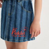 Bobo Choses Fustă denim pentru fete cu dungi Pickles the Dog