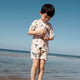 Liewood Costum de baie monobloc cu mânecă scurtă pentru băiat Max Sea creature / Sandy