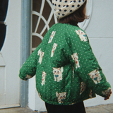Konges Slojd jachetă bomber pentru copii Juno imprimată Dot miao verde