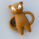 Konges slojd Baby Teether Racoon Caramel Brown