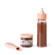 Tiny Harlow Tiny Tummies păpușă hrănire set castron și lingură, și sticla de lapte Chocolate Box